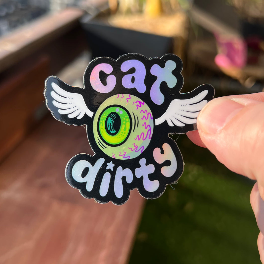 CatDirty Flying Eyeball Sticker